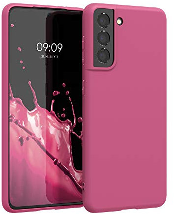 kwmobile Housse Compatible avec Samsung Galaxy S21 Coque - Housse de téléphone Protection Souple en Silicone - Fuchsia Mat