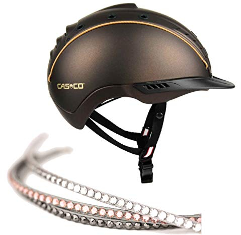 RL24 Reithelm MISTRALL-2 Casco Dunkelbraun Swarovski Edition Vintage Rose L-XL (60-63cm)