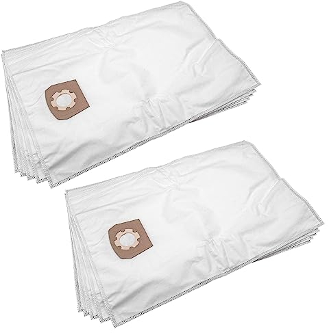 vhbw 10x sacchetto compatibile con Kärcher NT 65/2 Eco Tc, NT 65/2 Eco Me Tc aspirapolvere - in microfibra, volume di 30L, 33cm x 27cm, bianco