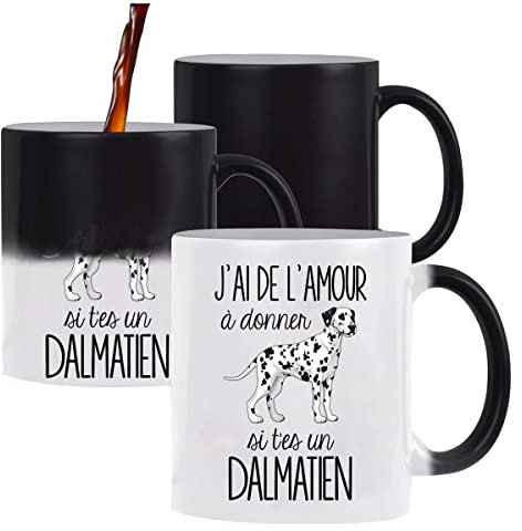 Planetee Mug magique Amour Dalmatien | Tasse change de couleur avec la chaleur