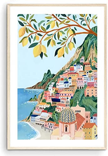 Positano, Amalfiküste Kunstdruck, Italien-Kunstdruck, Reisegeschenk, Reiseposter, Europa-Druck, italienische Küste, italienische Riviera, Einweihungsfeier (ungerahmt) (28,9 x 35,6 cm)