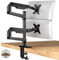 Ergounion Supporto per schermo PC 2 display, doppio supporto regolabile, doppio braccio per schermo piatto e curvo da 13 a 40 fino a 11,3 kg, supporto monitor per computer per 2 monitor - alluminio,