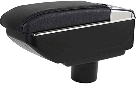 Caja de reposabrazos Compatible con Seat Ibiza 6j Ibiza 6L Caja de Almacenamiento de Consola Central con portavasos y cenicero Negro/Doble Capa
