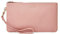 DORIS&JACKY Clutch aus Ziegenleder, mit Handgelenk, niedlich, klein, mit Riemen, Pink, Middle, Ziegenleder-Rosa