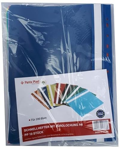 Abheftbare Schnellhefter A4 mit Euro-Lochung, PP, 10er-Set