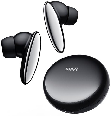 Mivi DuoPods A750 True Wireless Earbuds, 55+ Hrs Playtime, Multi Device Connectivity, AI-ENC for Call Clarity, Type C Fast Charging, Metallic Finish, IPX 4.0, Made in India