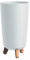 Prosperplast Gracia Tubus Slim Pot de fleurs avec pieds, pour l'intérieur et l'extérieur, résistant aux UV et aux intempéries, pot de fleurs moderne, rond, en plastique, blanc, léger et stable
