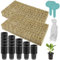 BAIFULAI Set di 72 lana di roccia con 72 cubetti di lana di roccia + 72 vasi a rete + 30 etichette + corda di cotone da 10 m, vaso idroponico, vaso per piante coltivate, Rockwool Grow Cubes