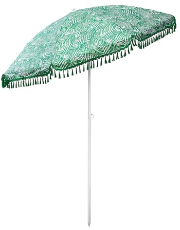 Coopers of Stortford - 1.8m Fringed Tropical Parasol - Garden Parasol with UV50+ Protection, Ideal for Bistro Tables - 140g Polyester, Includes Carry Bag