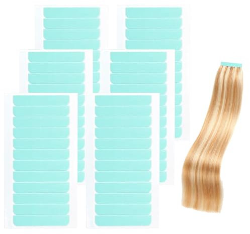MEKEET 144PCS Wig Tape Waterproof Double Sided Hair Extension Tape Tabs Adhesive Tape Extension Tabs Glue Strips Replacement for Human Hair Replacement Wig Tape