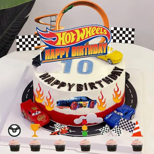 20pcs Car Cake Topper Race Car Happy Birthday Cake Decoration,Car Cake Decrations birthday decorations