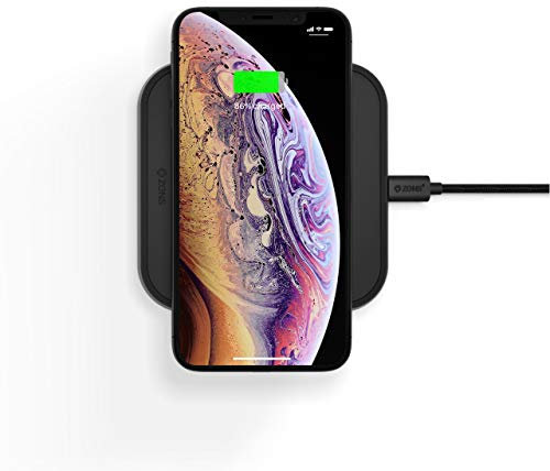 Zens Single Wireless Charger, 15W Wireless Charger for iPhone, AirPods, Android, Qi compatible devices, Includes 18W USB-C PD Power Adapter (EU, UK, US) and 1.5M USB-C Cable, Black