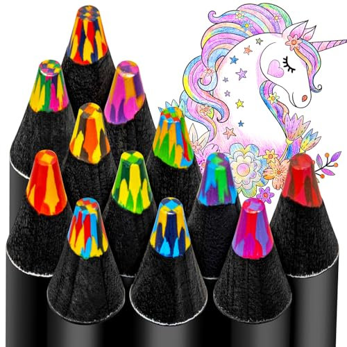 Maqhpu Einschulung Mädchen, Schultüte Mädchen, 12 Farben Regenbogenstift, Schultüte Füllung, Mitgebsel Kindergeburtstag, Buntstifte Stifte Kinder, Schulanfang mädchen Geschenke 4-12 jahre