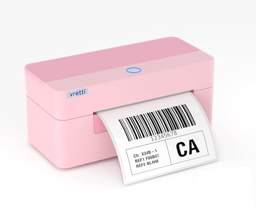 vretti Thermal Shipping Label Printer 4x6,USB Only,No Bluetooth | Postage Label Printer for Amazon, Royal Mail,Vinted,Compatibel with Windows, Mac OS and Linux, 99.99% Scan Success