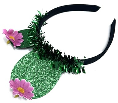 Greabuy Kaktus-Lametta-Flapper-Stirnbänder, Gras, Abschlussball, Tänzer, Kopfschmuck für Party, Karneval, Feiern, Kopfbedeckung, Haar