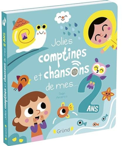 Jolies comptines et chansons de mes 2 ans – Livre sonore et d'éveil avec 6 puces sonores – Bébé dès 2 ans