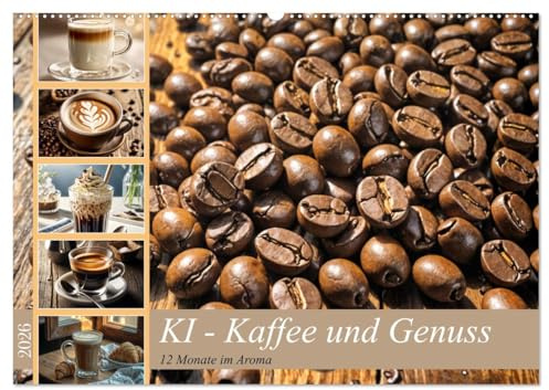 KI - Kaffee und Genuss 12 Monate im Aroma (Wandkalender 2026 DIN A2 quer), CALVENDO Monatskalender: Inspirierende Einblicke in die faszinierende Welt der Kaffeezubereitung (CALVENDO Lifestyle)