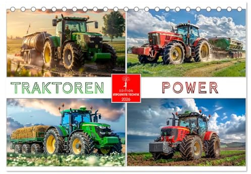 Traktoren Power (Tischkalender 2026 DIN A5 quer), CALVENDO Monatskalender: Maschinen, die die moderne Landwirtschaft antreiben. (CALVENDO Technologie)