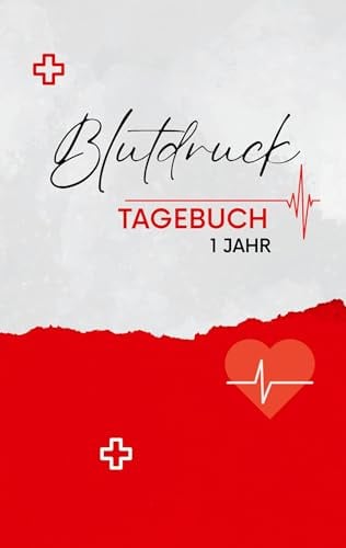 Blutdruck Tagebuch- 1 Jahr- Einfacher Blutdruckpass zum Eintragen der täglichen Messwerte.: Übersichtlich & kompakt. Kleines Taschenbuchformat.