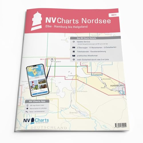 NV Atlas Elbe DE 11 mit App Lizenz - Seekarte Nordsee - Hamburg bis Helgoland