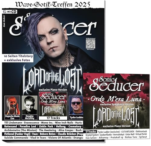 Sonic Seducer 07/08-2025 + CD: Lord Of The Lost “Opvs Noir” (exkl. Song) + WGT + Nitzer Ebb + Till Lindemann + Evanescence + Mono Inc + Nine Inch ... Faun + Red Lorry Yellow Lorry + Paradise Lost