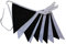 Wimpelkette, doppelseitig, Stoff, 3 m, Schwarz / Weiß