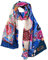 YangtzeStore Langer Charmeuse Seidenschal Klassischer Kunstdruck, Blauer Lotus von Klimt, 63 x 17