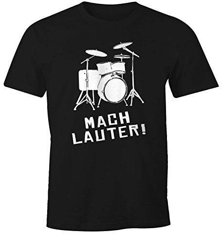 MoonWorks Schlagzeug T-Shirt Herren Mach Lauter Fun-Shirt