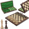 Turnier Schachspiel Holz | Master of Chess | Schachbrett Groß 42 cm | Gedruckten Feldern Schachbrett mit Figuren Staunton NO.4