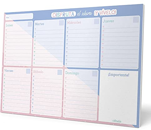Grupo Erik Wochenplaner Block A4 Kalender Planer Planer Amelie Pastell -Tischplaner A4 - Tischkalender ohne Datum - Schreibtischunterlage Papier