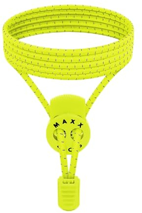 MAXX laces - Elastische Schnürsenkel mit Schnellverschluss ohne Binden | komfortable Schuhbinden | einfach zu bedienen | Passt zu jedem Schuh (Gelb neon)