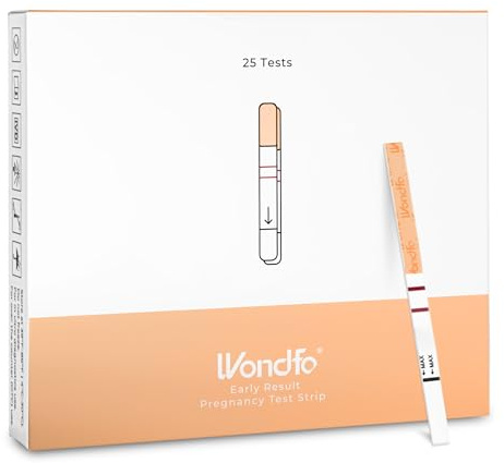 Wondfo Early Result Pregnancy Test Strips - Get Results 6 Days Sooner Than Missed Period-Sensitive and high-Accuracy HCG Testing Kit at 10 MIU/ml Cut-Off -[25 Packs]
