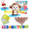 Mathe Waage Spielzeug, Mathematik-Lernspiel Monkey Math Zählen und Rechnen Mathematisches Werkzeug pädagogisches Spielzeug für Kinder Aufklärung Digitaler Addition und Subtraktion