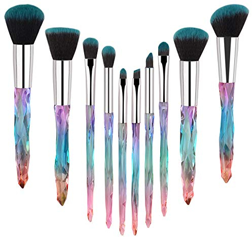 Make Up Pinselset,Diamant Kosmetikpinsel 10 tlgs eyeshadow Lippen Foundation Gesicht pinsel Augen pinsel Lidschatten Brush