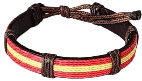 Pulsera de España - Pulsera bandera España - Pulsera cuero España - Pulsera unisex España - Pulsera España