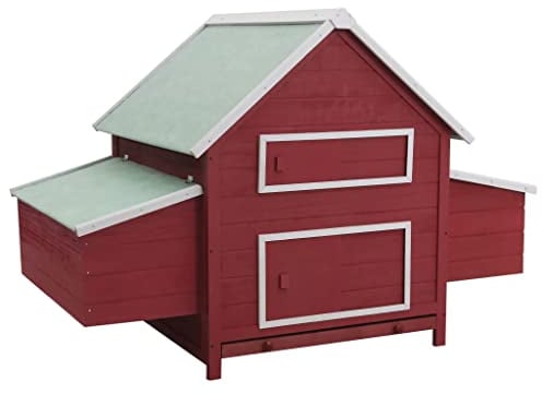 vidaXL Holz Hühnerstall Rot Hühnervoliere Hühnerhaus Gefügelstall Hühner