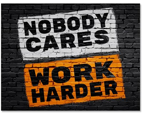 wandmotiv24 Leinwandbild Motivation, Querformat, Nobody Cares Work Harder M0002