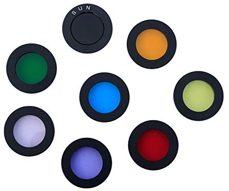 3,25 cm Teleskop Mondfilter, 8 Farbfilter-Set, Teleskop-Okularlinse, Farbfilter für die Verbesserung der Definition und Auflösung in der Mondplanetarischen Beobachtung (8 Stück)