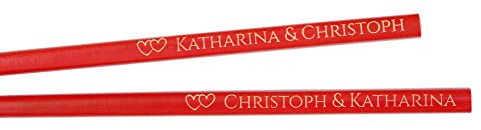 SNEG Essstäbchen aus Bambus mit persönlicher Gravur | Sushi-Stäbchen mit Gravur | Chopsticks graviert (rot, 1)
