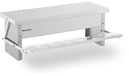 Wiesenfield WI-CF-100 Futterautomat Hühner Kapazität 4 kg Trittbrett 300 g Hühnerfutterautomat Hühner Futterspender Geflügelfutterautomat