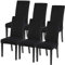 NIBESSER Stuhlhusse Stretch Stuhlbezug elastische Stuhlabdeckung Stuhlüberzüge Bi-Elastic Husse für Stühle freischwinger Universal(Schwarz，6 PCS)