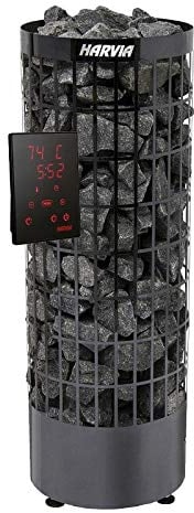 Harvia Cilindro calentador de sauna 9kW - PC90XE - Acero negro