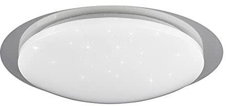 Reality Leuchten LED Deckenleuchte Bilbo R62094800, Kunststoff weiß oder klar, inkl. 16 Watt Farbwechsel LED, Starlight Effekt, Fernbedienung