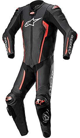 Alpinestars Missile V2 Costume da moto monopemo in pelle, nero/rosso, 48