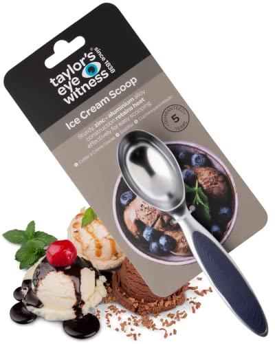 Cuchara de aluminio para helado, testigo de los ojos, fácil de usar, accesorio perfecto para abordar postres congelados, apto para lavaplatos, también herramienta adecuada para hacer bolas de melón y