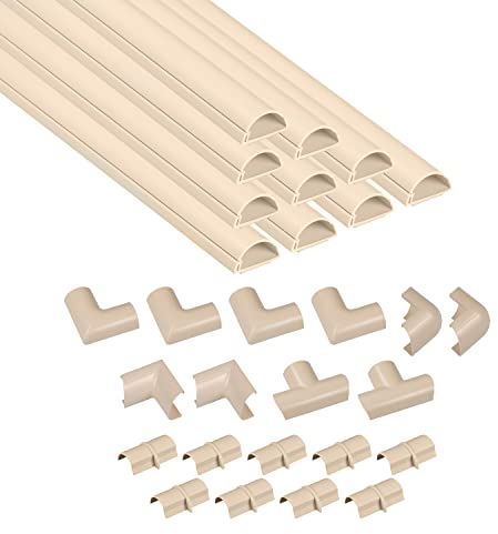 D-Line 30x15mm Kabelkanal zur Kabelführung, Kabelleiste - 30mm (B) x 15mm (H) - 10x 40cm Länge (4 Meter) - Magnolien