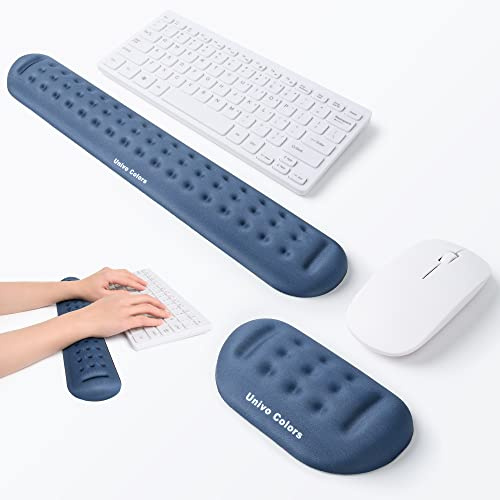 UnivoColors Tastatur-Handgelenkstütze und Maus-Handgelenkauflage-Set, aus Memory-Schaum, weiches Gel, ergonomisches Pad für Computer, Laptop, Maus, Büro, Gaming