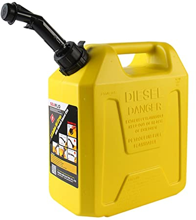 Yajimsa Can Small 5L 10L - No-Spill Ersatzölkanister Kleiner Behälter für Motorrad Dirt Bike ATV Auto, Leichter Benzinkanister Lagerung Poly Tank - Gelb