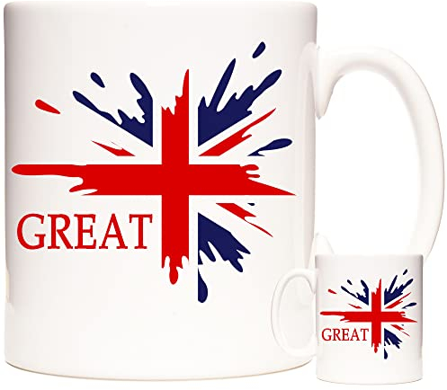 Great Britain Union Jack Flag Ceramic Gift Mug. UK Patriotic Flag Mug. 11oz Ceramic Mug with Union Flag