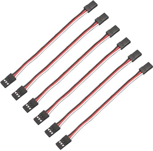 Wishiot 6 Stück 150 mm Fernbedienung Servo Verlängerungskabel Stecker auf Buchse Servo Verlängerungskabel AWG22 für RC JR Futaba RC Auto oder Flugzeuge